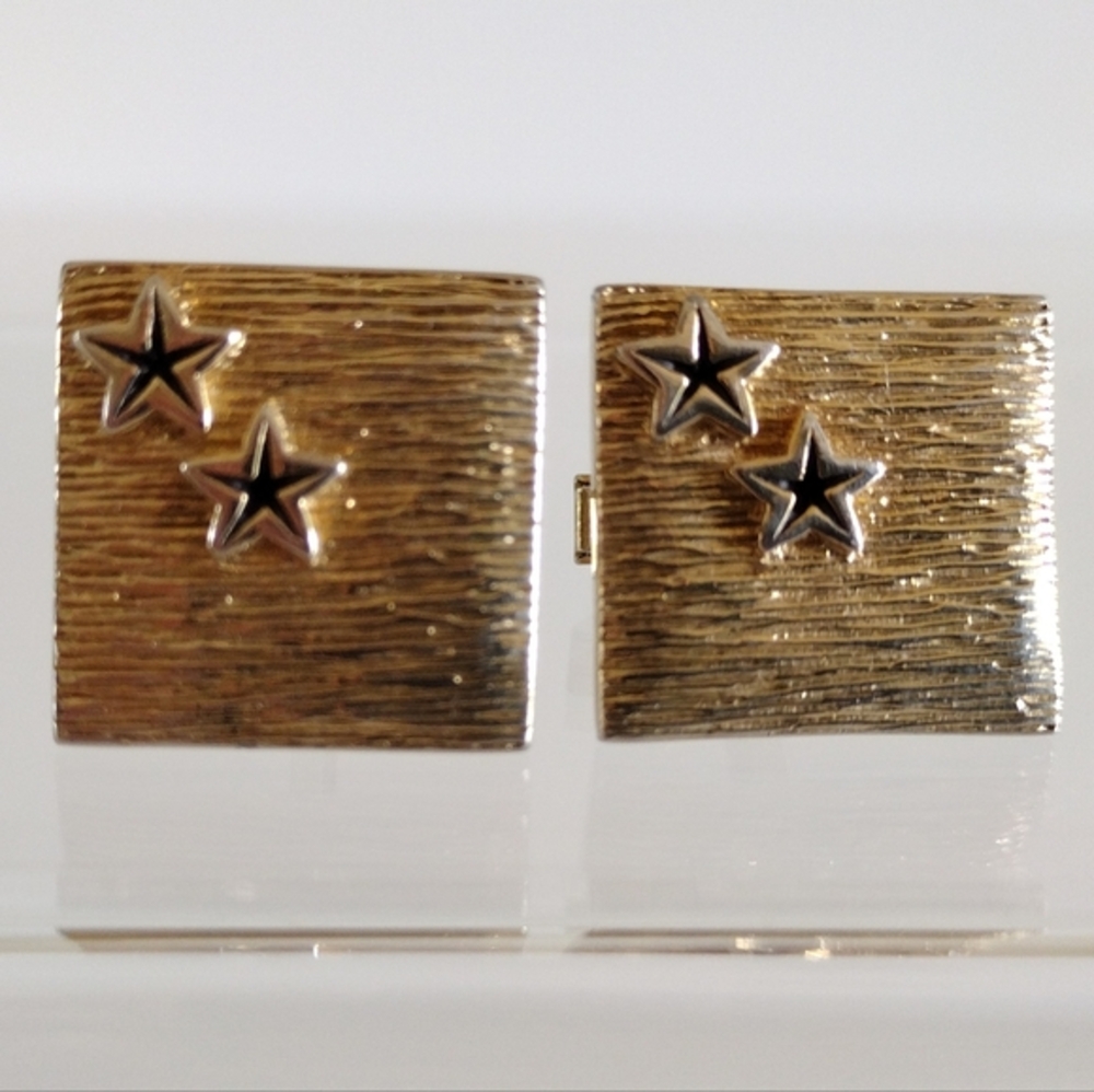 Swank Star Textured Gold-Tone Cufflinks MCM